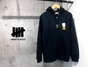 新品 訳有り UNDEFEATED アンディフィーテッド スウェット ジップパーカーL/ZIPフーディ/ジップアップ パーカー/ダークネイビー/メンズ