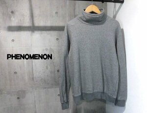 美品 PHENOMENON フェノメノン TURTLENECK SWEAT SHIRTタートルネック スウェットシャツL/トレーナー40/メンズ/グレー/PM15LST03502/日本製