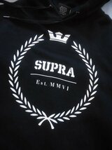 SUPRA/スープラ/ロゴプリント スウェット パーカー S/プルオーバー フーディ/黒 ブラック/メンズ/スケートボード_画像5