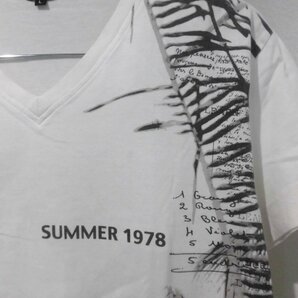 PS Paul Smith ピーエス ポールスミス PS SUMMER 1978 ヤシの木プリント Vネック 半袖 Tシャツ L/白 ホワイト/メンズ/163551 325Aの画像5