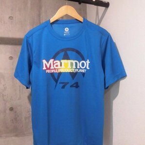 新品 Marmot マーモット M-LOGO H/S T 吸汗速乾 半袖 Tシャツ L/青 ブルー/メンズ/MJT-S1042/アウトドアの画像2