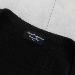 Munsingwear マンシングウェア Grand Slam ペンギンロゴ刺繍 ニットベスト LL/XL/黒 ブラック/メンズ/セーター/GOLF ゴルフ/日本製の画像7