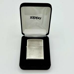 火花OK☆ Zippo ジッポー オイルライター STERLING SILVER スターリングシルバー プレーン ケース付 2015年製 【4373】の画像1