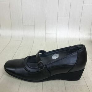 13518 美品 箱有 Hush Puppies ハッシュパピー レディース パンプス 24.0cm ブラック 天然皮革 婦人靴の画像4