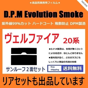 ◆１枚貼り成型加工済みフィルム◆ ヴェルファイア ANH20W ANH25W GGH20W GGH25W ATH20W【EVOスモーク】 D.P.M Evolution Smoke ドライ成型