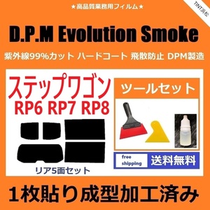 ★１枚貼り成型加工済みフィルム★ ステップワゴン RP6 RP7 RP8 【EVOスモーク】 ツールセット付き　D.P.M Evolution Smoke ドライ成型