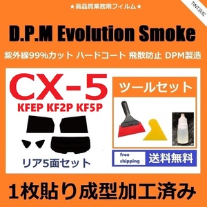 ★１枚貼り成型加工済みフィルム★ CX-5 KFEP KF2P KF5P 【EVOスモーク】 ツールセット付き　D.P.M Evolution Smoke ドライ成型