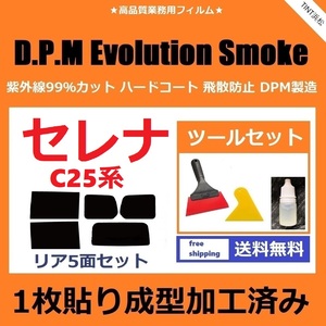 ★１枚貼り成型加工済みフィルム★ セレナ C25 CC25 CNC25 NC25 【EVOスモーク】 ツールセット付き　D.P.M Evolution Smoke ドライ成型