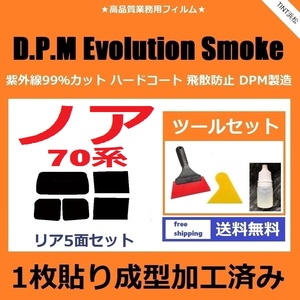 ★１枚貼り成型加工済みフィルム★ ノア　ZRR70G ZRR75G ZRR70W ZRR75W 【EVOスモーク】 ツールセット付き　D.P.M Evolution ドライ成型