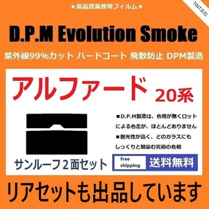 ◆１枚貼り成型加工済みフィルム◆ アルファード ANH20W ANH25W GGH20W GGH25W ATH20W　【EVOスモーク】D.P.M Evolution Smoke ドライ成型