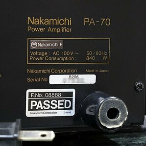 Nakamichi PA-70 ♪STASIS回路 搭載 ナカミチ 銘パワーアンプ♪【SPターミナル交換・メンテ済／美品】の画像9