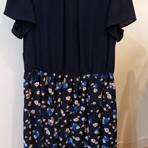 any SiS 綺麗め半袖ワンピース ネイビー系