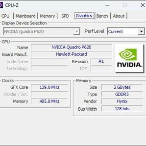 【送料無料】HP純正 NVIDIA Quadro P620 グラフィックボード（4K/4画面 HDR） GDDR5/2GB【動作テスト済み】 ⑩の画像6