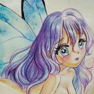オリジナル 手描きイラストA5 [可憐な蝶]