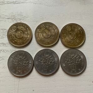 記念硬貨 500円 2種6枚 FIFA 2002 日韓ワールドカップ 平成6年 広島アジア大会 コイン 古銭 日本硬貨 円 の画像1