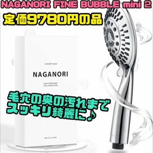 美肌　毛穴　新品　シャワーヘッド　NAGANORI FINE BUBBLE マイクロナノバブル　節水　ファインバブル 超極小泡