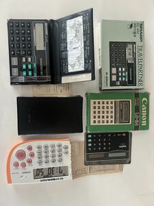  Showa Retro box attaching etc. calculator operation not yet verification together EL-470 LC-34 CX-8C2 MC-1500 4 pcs 