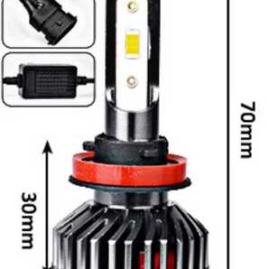 ★超爆光40000LM★最新版CSP3570チップ搭載★LEDヘッドライトorフォグH8,H9,H11,h16超高輝度6000k 一台分(2個セット)車検対応12V  の画像7