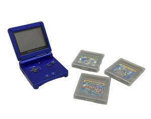 〈ゲーム〉Nintendo 任天堂　GAME BOY ゲームボーイアドバンスSP本体　AGS-001 ソフト3点【中古/現状品/通電確認未確認】004355-10