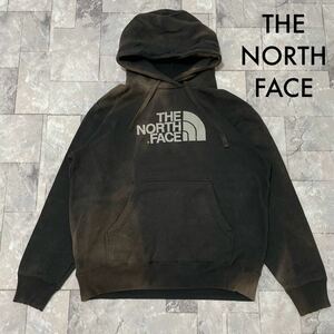 THE NORTH FACE ノースフェイス sweat hoodie スウェットパーカー ビッグ刺繍ロゴ USA企画 アウトドア ブラック サイズL 玉FL3545