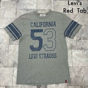 Levi's リーバイス レッドタグ T-shirts Tシャツ 半袖 ビッグプリントロゴ カリフォルニア ナンバー53 グレー サイズM 玉SS1704