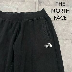 THE NORTH FACE ノースフェイス sweat pants スウェットパンツ リブパンツ プリントロゴ アウトドア テーパード ブラック サイズL 玉SS1714