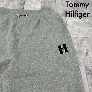 Tommy Hilfiger トミーヒルフィガー sweatpants スウェットパンツ USA企画 刺繍ロゴ 裾サイドジップ グレー サイズL 玉SS1709
