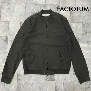 FACTOTUM ファクトタム ノーカラージャケット ジャンパー ブルゾン ダブルジップ ダークグレー サイズ48(L) 玉SS1760