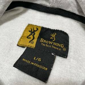 Browning ブロウニング sweat hoodie スウェットパーカー プルオーバー プリントロゴ USA企画 アウトドア グレー サイズL 玉FL3561の画像2
