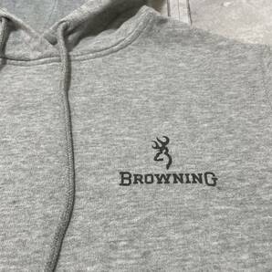 Browning ブロウニング sweat hoodie スウェットパーカー プルオーバー プリントロゴ USA企画 アウトドア グレー サイズL 玉FL3561の画像9