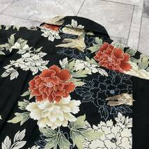 THE SHOPTK タケオキクチ MIXPICE アロハシャツ 半袖シャツ 和柄 総柄 菊 つばめ ブラック サイズXL 玉SS1726_画像8