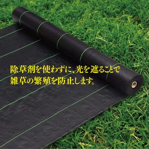 【送料無料】防草シート 1m×50m 1ロール ブラック 黒 除草 草よけ 除草剤不要 雑草 ガーデニング 畑 園芸 庭 DIY 農業 雑草対策 簡単施工の画像2