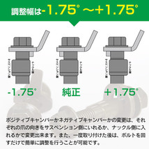 【送料無料】 ウィッシュ ZGE20G フロント キャンバー調整ボルト M15 (15mm) 調整幅 ±1.75° 亜鉛メッキ処理 2本セット_画像4