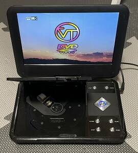  Vertec s style portable DVD player 88 jpy start! operation goods black 9 -inch 