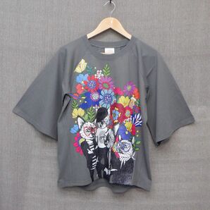 ScoLar：スカラー　ネコロック花柄Ｔシャツ