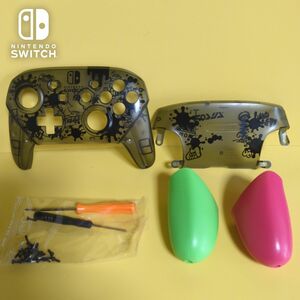 純正 プロコン シェル スプラトゥーン 新品ドライバー、ネジ ビス付き