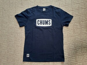 ◆チャムス CHUMS ボックスロゴ コットン Tシャツ 送230円 USED◆