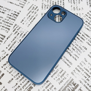 iPhone 13mini ガラス背面シリコンケース [27]ブルー (5)