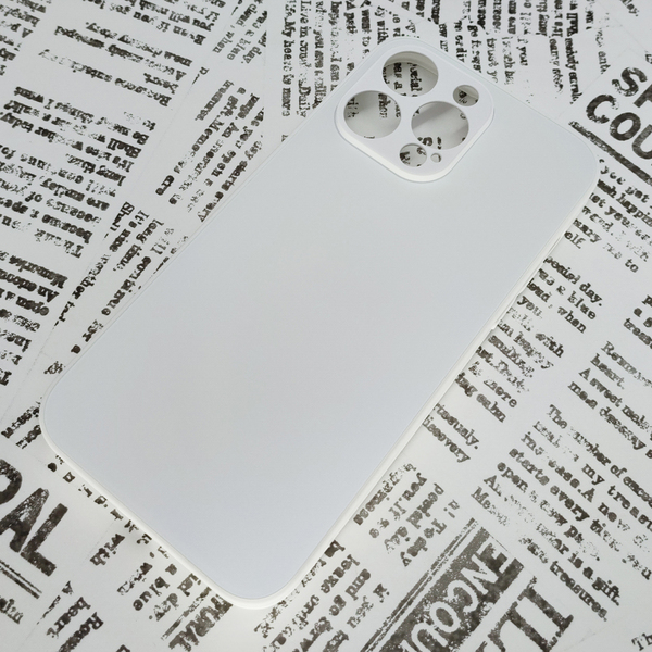 iPhone 14ProMax ガラス背面シリコンケース [24]ホワイト (5)