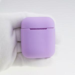 AirPods 1・2 シリコンケース ライトパープル [123] (3)