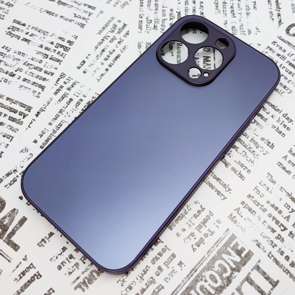 iPhone 14Pro ガラス背面シリコンケース [23]ダークパープル (3)