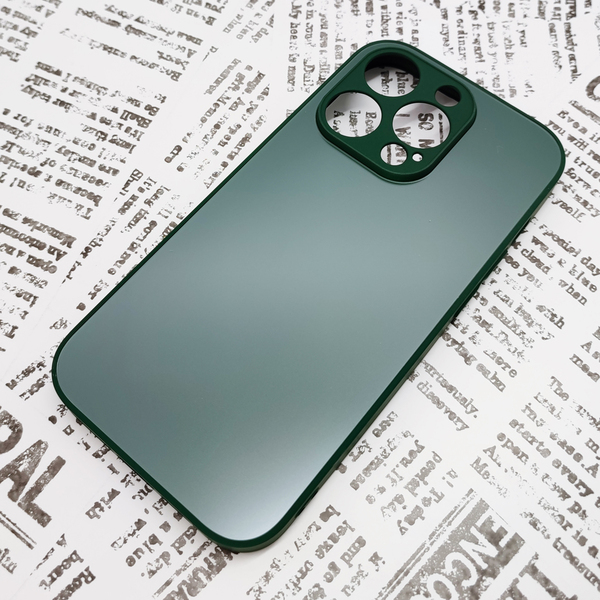 iPhone 14Pro ガラス背面シリコンケース [28]グリーン (3)