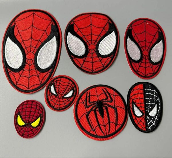 スパイダーマン　刺繍 ワッペン　 アイロン接着 7枚