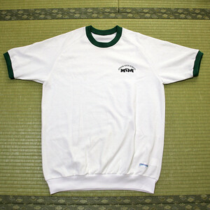 *14 Aichi prefecture . district city three . junior high school designation short sleeves gym uniform ( gym uniform ) large man . woman school Uni School uni 3L size green color retro .. packet 