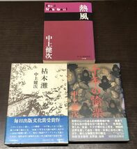 送料込! 中上健次 枯木灘 外函 付録付 千年の愉楽 河出書房新社(初版) 熱風 P＋D BOOKS 小学館(初版) 単行本 3冊セット ハードカバー(Y45)_画像1