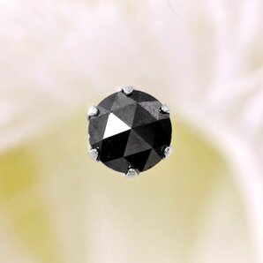 【新品・未使用】1円～最落無 天然ブラックダイヤモンド 計0.50ct,プラチナ 耳元からシックな輝き放つ ブラックダイヤ スタッド ピアスの画像2