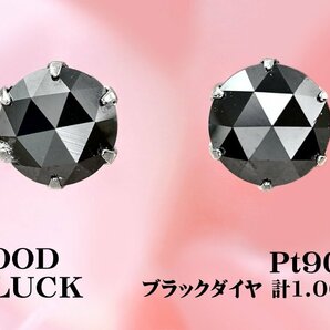 【新品・未使用】1円～最落無 天然ブラックダイヤモンド 計1.00ct,プラチナ 漆黒の輝き放つ ブラックダイヤ スタッド ピアスの画像1