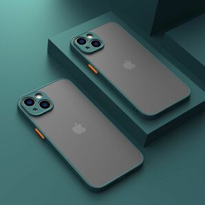 iPhone 13mini ブルー ケース マット加工 半透明 耐衝撃 カメラ保護 ワイヤレス充電 軽量 iPhone12 13 14 Pro max mini Plus ケース カバーの画像4