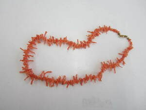 赤珊瑚　ネックレス　総重量約20.5ｇ　全長約42㎝　詳細不明　現状品