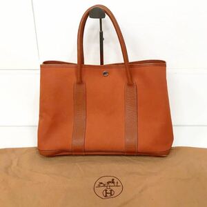 エルメス HERMES ガーデンパーティ PM トートバッグ ハンドバッグ 肩掛け 鞄 トワルオフィシエ キャンバス レザー 刻印 元袋付【NK5732】